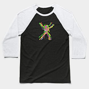 Badass Skeleton , Colourful Baseball T-Shirt